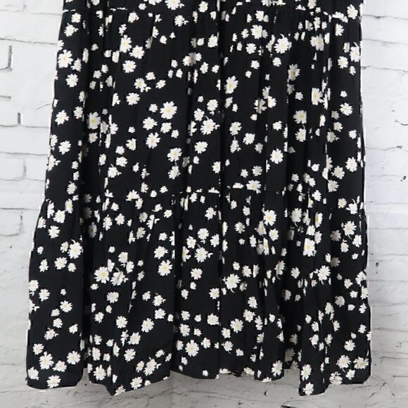 CODE X MODE BLACK WITH DAISY DESIGN SHORT SLEEVE BABYDOLL DRESS SIZE MEDIUM - Picture 11 of 11